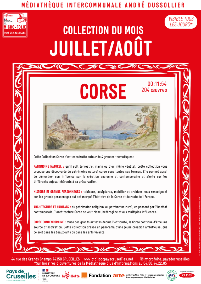 Collection du mois Micro Folie Pays de Cruseilles - Août 2025