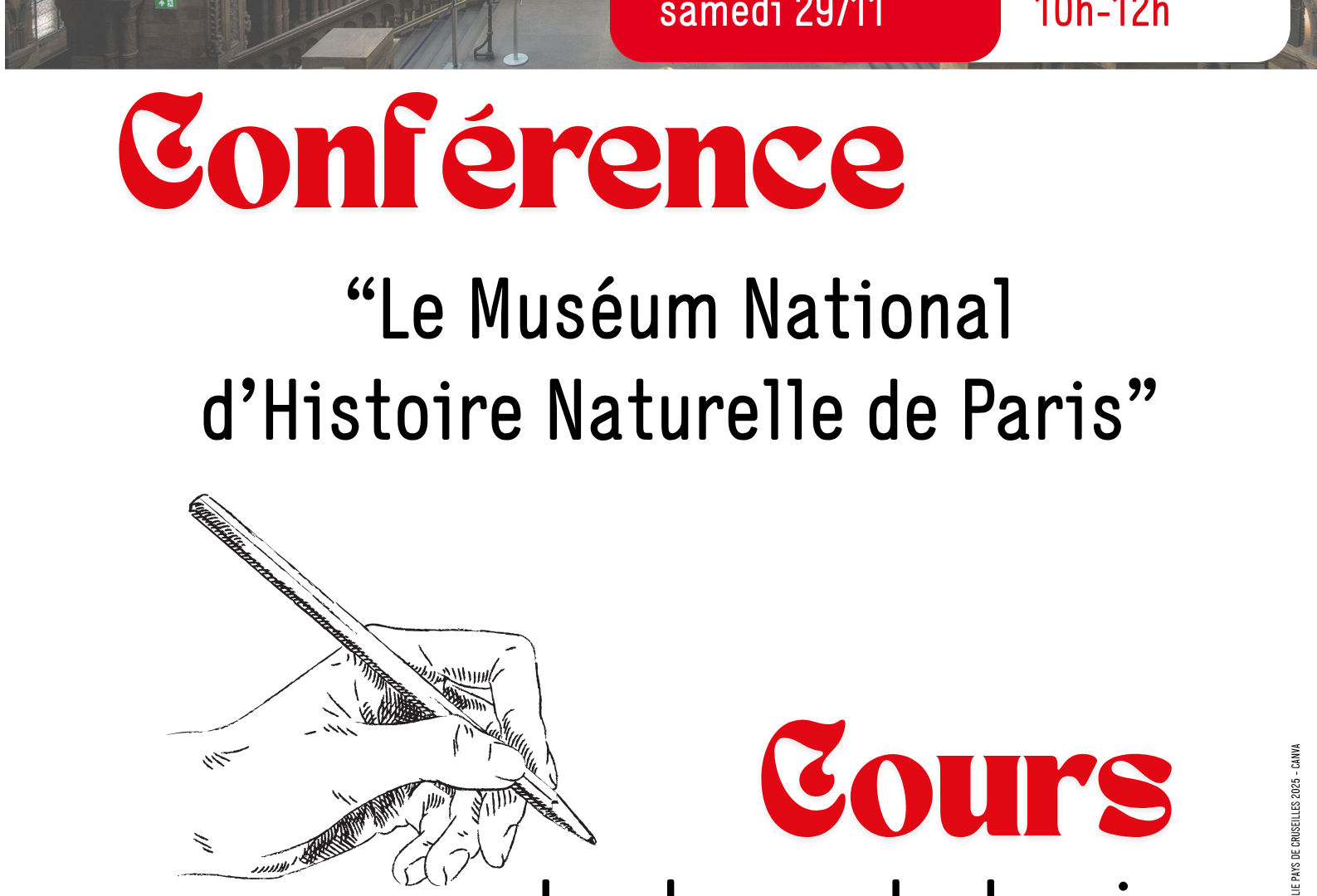 Conférence "Le Muséum National D'histoire Naturelle De Paris" - Cours les bases du dessin Micro-Folie Pays de Cruseilles