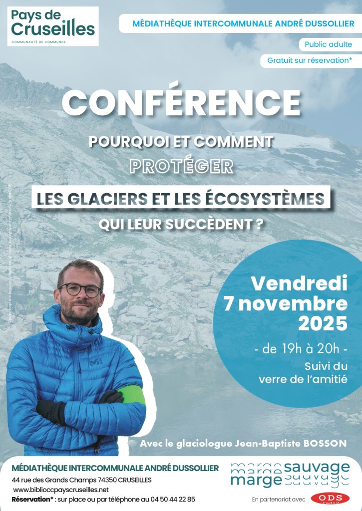 Conférence à la Médiathèque André Dussollier Cruseilles avec un Glaciologue